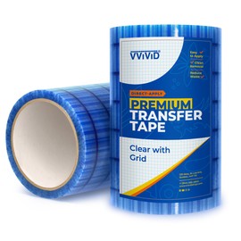 VViViD Premium Direct-Apply Transfer Tape Clear with Grid, Medium-High Tack for Crafting Vinyl, 6” x 50’ Easy-Apply Paper for Cricut, Sillhouette, Decals and Lettering