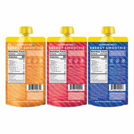 Designer Wellness Energy Smoothie, Real Fruit, 100mg Natural Caffeine, 5g Protein, Low Carb, Zero Added Sugar, Gluten-Free, Variety Pack, 12 Count