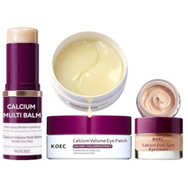 Calcium Volume Multi Balm Stick + Under Eye patch 60ea + Calcium Eye Cream, Collagen Boosting, Wrinkle Smoothing, Firming & Eye Hollow Plumping Eye Treatment,Hydrating, Anti-Aging & Travel Friendly