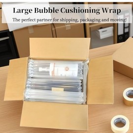 LiWNYRK Large Bubble Cushioning Wrap for Packing Moving Supplies, 13.7 in*262 ft Heavy Duty Packing Materials for Fragile Items, Inflatable Air Pillows for Shipping Boxes Filler Packaging Supplies