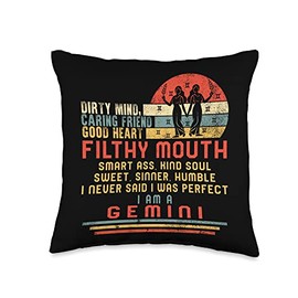 Family Goods Tees by JustNothing Co. Zodiac Sign Horoscope Astrology Gemini Lover Throw Pillow, 16x16, Multicolor