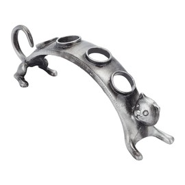 DELORIGIN Wine Stoppers Stand Cat Design 4 Holes Wine Bottle Stopper Table Top Display Stand Alloy Wine Bottle Stopper Holder Decorative Stoppers Corks Rack Gift for Champagne Topper Wine Accessories