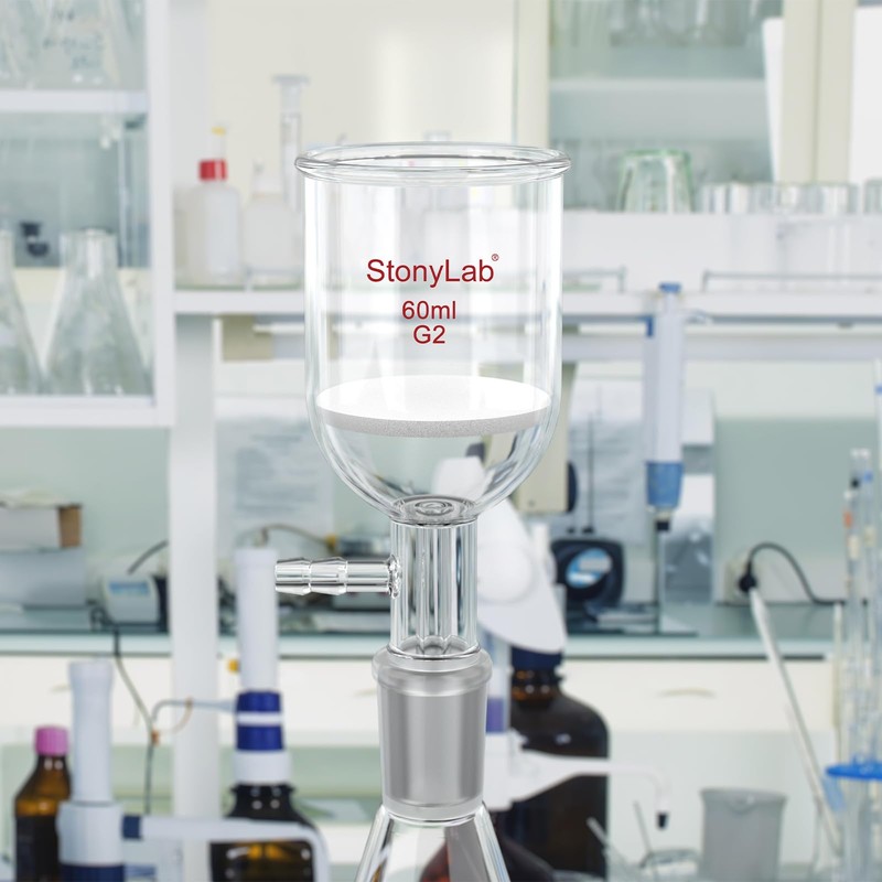 StonyLab Glas Buchner Funnel Filter, Borosilicate Glass Vacuum Buchner Filter