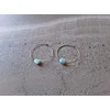 Natural Larimar Minimalist Stainless Steel Hoop Earrings