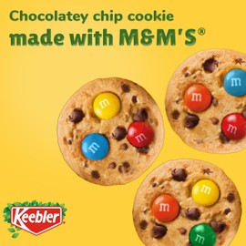 Keebler Chips Deluxe, Mini Cookies, Rainbow with M&M's Mini Chocolate Candies, 12 Oz. (Pack of 4)