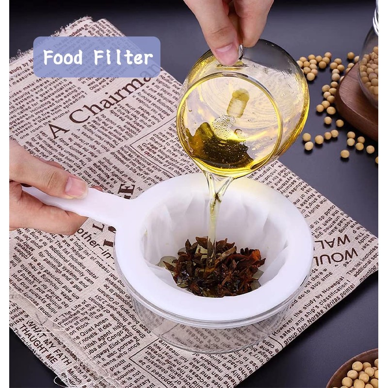 Nylon Ultra-Fine Mesh Strainer, Mesh Plastic Tea Strainer with Hole