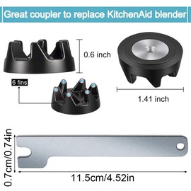 BCHKO 3 x Blender Coupler Replacement Parts, Coupling 9704230, Compatible with KitchenAid Models KSB52, KSB5, 5KSB52 and 5KSB5 (Mounting Key Included)