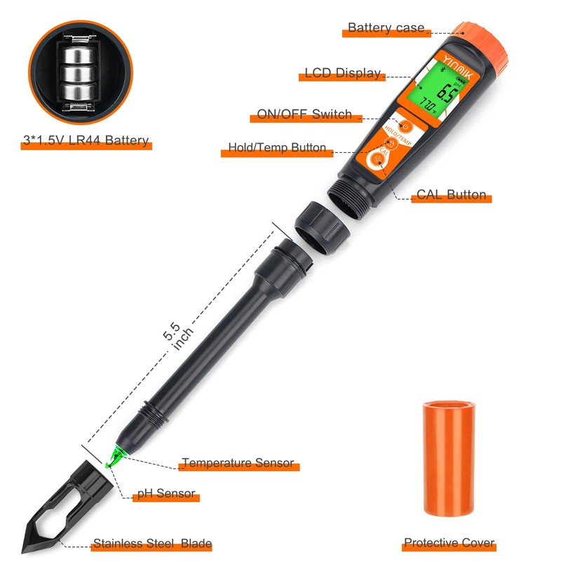 Digital pH Meter for Soil, Soil pH Tester for Potted