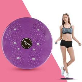 Waist Twister Disc Board Body Shaping Wriggling Plate Home Fitness Device Machine Rotating Torsion Disc Board Aerobic Magnet, Female Sports Equipment Aerobic Exercise Foot Massage (Purple)