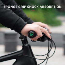 ROCKBROS Handlebar Grips Lock-On Design Bicycle Grips Shock Absorbing and Non-Slip Grips Made of Thickened Sponge for 22.2 mm Steering