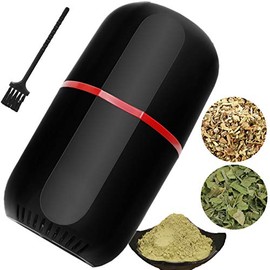 Molinillo de hierbas eléctrico, Turimon grande molinillo/molino/trituradora de hierbas/café para especias y hierbas con cepillo de limpieza - Negro
