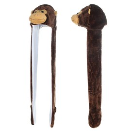 JK Home Kids Teens Hat Gloves Scarf Set Cartoon Fleece 3 in 1 Party Animal Hats Scarf Mitten Gloves with Pockets Warm Plush Hoodie Earflap Beanie