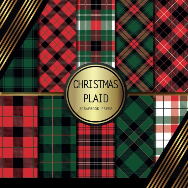 Scrapbook Paper: Christmas Plaid: Double Sided Craft Paper For Card