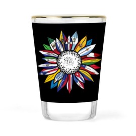 Hispanic Heritage Shot Glasses Latino Culture Glass Traditional Mexican Unique Collectible Fiesta Novelty Barware 1.5 ounce Shots Shooter Shotglass Shotglasses Decor Glassware
