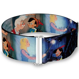 Buckle-Down Women's Cinch Belt Pinocchio Jiminy Cricket Workshop 28 to 52 Inch, Multicolor