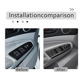 PIUGILH for Tacom*a Real Carbon Fiber Door Handle Armrest Trim Window Lift Panel Cover Trim for Toyot*a Tacom*a 2011 2012 2013 2014 2015 Interior Accessories,Left Hand Drive