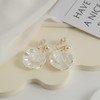 Seashell Pearl Clip-On Earrings for Women Non-Piercing Beach Jewelry Set