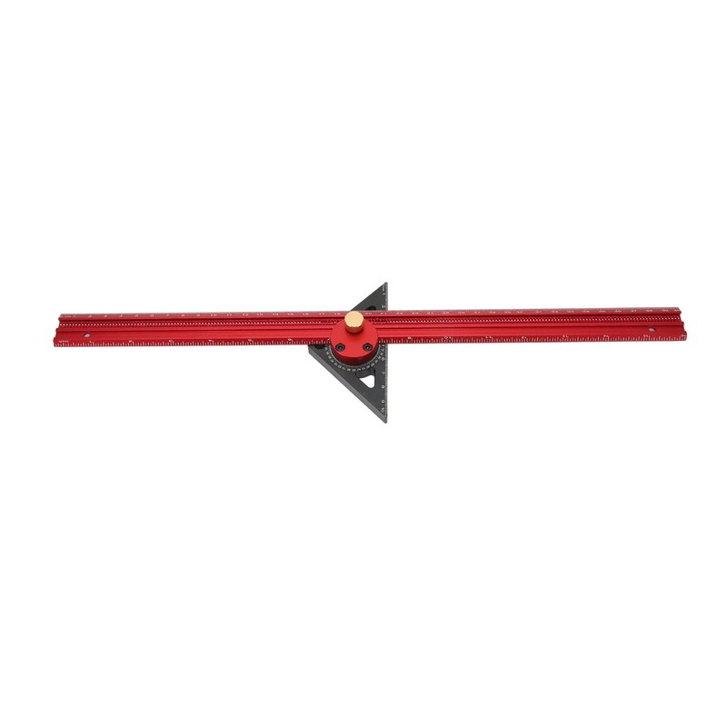 400mm Woodworking Hole Scribing Ruler Aluminum Alloy 360° Rotating Line