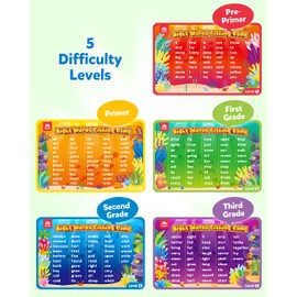 Coogam Wooden Magnetic Fishing Sight Words Game Learning Dolch Word Flashcards Montessori Educational Toy for Preschool 3 4 5 Year Old Kids