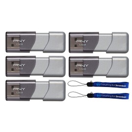 PNY Unidad flash USB 3.0 de 128 GB Elite Turbo Attache 3 (cinco paquetes) modelo P-FD128TBOP-GE paquete con (2) todo menos cordón Stromboli