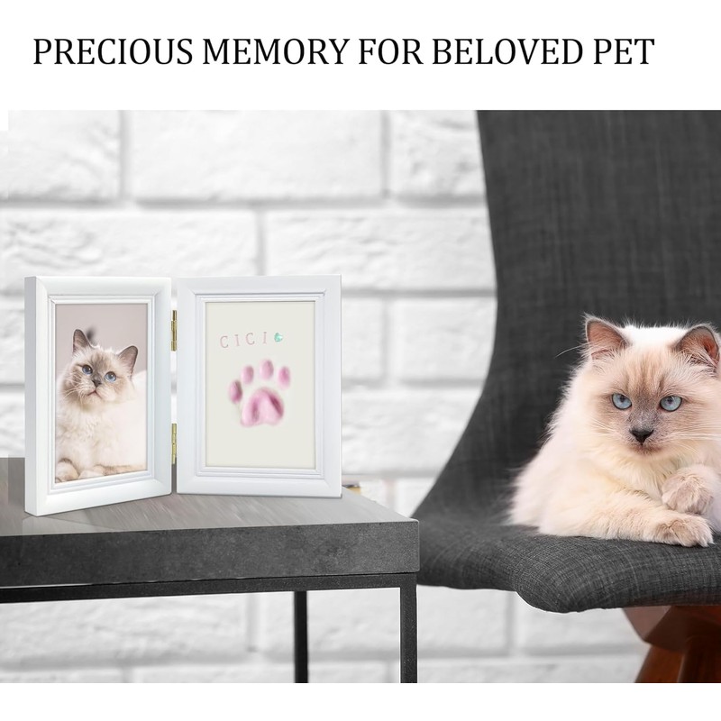 TIAMORK Paw Print Kit with Picture Frame and Imprint Clay,