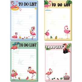 Geyee 4 Pads Flamingo Sticky Notes 4" x 6" Funny Animal Sticky to Do Notepad Pink Flamingo Lover Gifts for Office School Decor, 200 Sheets
