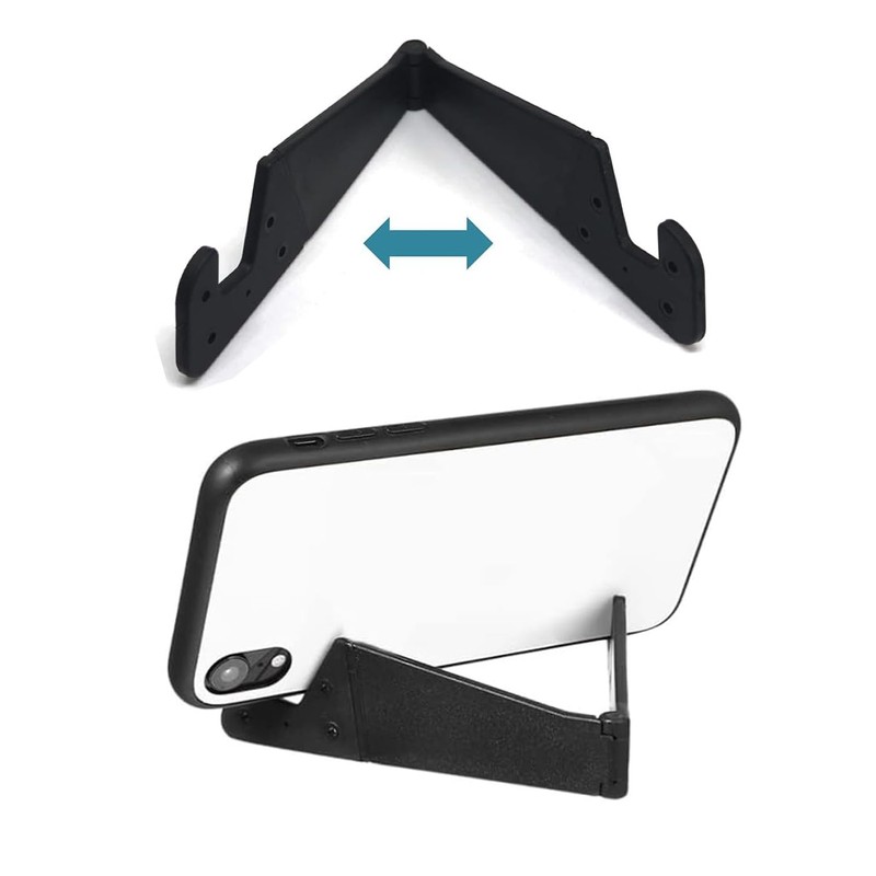HUIKKJP Mini Smartphone Stand, Set of 2, Black, Foldable, Lightweight,