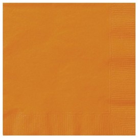 Unique 32242 Solid Luncheon Napkins | Pumpkin Orange Color Theme | 50ct, Pack of 50