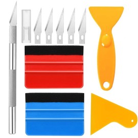 PACKOVE 1 Juego Herramienta De Película Cortador De Vinilo Kit De Papel De Pared Kit De Aplicación De Tinte De Ventana Escobilla De Plástico Acero Inoxidable Auto Exterior