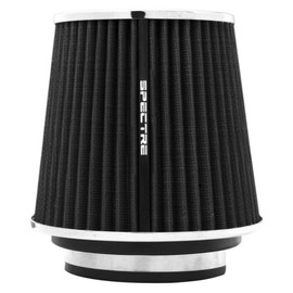 Spectre Universal Clamp-On Air Filter: High Performance, Washable Filter: Round Tapered; 3 in/3.5 in/4 in Flange ID; 6.719 in (171 mm) Height; 6 in (152 mm) Base; 4.75 in (121 mm) Top, SPE-8131, Black