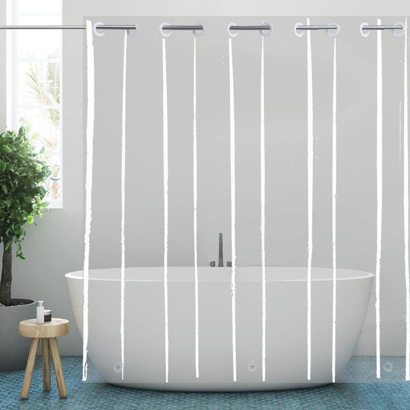 YISURE No Hook Clear Shower Curtain Liner PEVA Plastic Waterproof