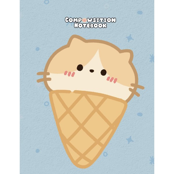 Composition Book: Cat In a Icecream Cone | College Ruled