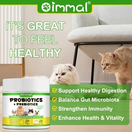 Cat Probiotic Powder, Cat Probiotics for Gut Health, Probiotic Powder for Cats, Cats Digestive Supplement, Aids Digestive Health, Easily Absorbed(4.23 oz)