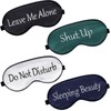 4 Pieces Funny Sleep Mask Silk Eye Mask Soft Blackout