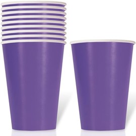 Unique Industries Neon Purple Premium Disposable Paper Cups - 12 oz (10 Count) | Ideal For Parties, Events & Celebrations