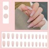 Prensado Largo En Uñas Cuadradas Francesas Uñas Postizas de Acrílico