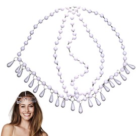 Pearl Headbands Crystal Bridal Head Chain Silver Layered Bride Headpiece Tassel Rhinestone Hair Piece Festival Wedding Hair Accessories for Women Silver 4224