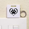 Azeeda 'Paw Print Heart' Keyring Tape Measure/Spirit Level Tool (KM00038056)