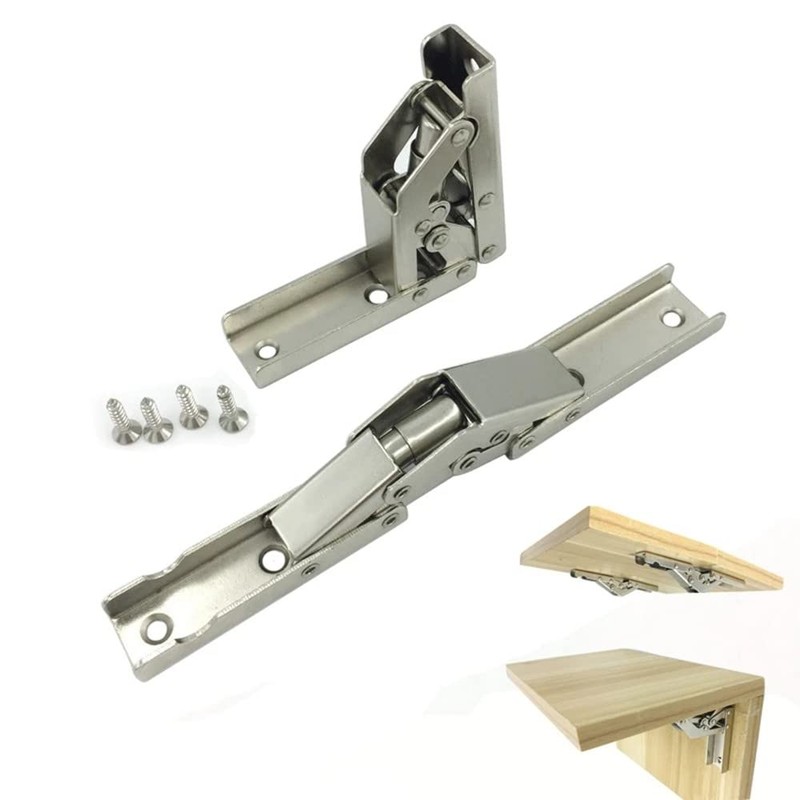 2 Pcs 90°Folding Shelf Hinges,Steel Hinges for Wood Soft Close