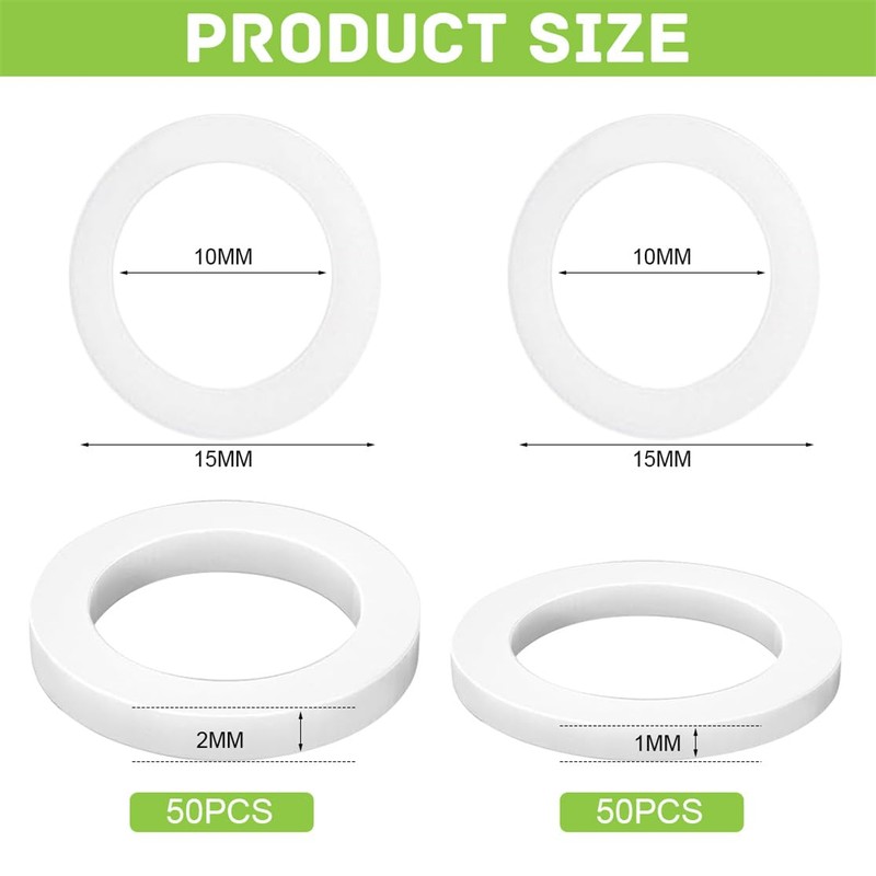 Door Hinge Plastic Washer Fitting Rings 100PCS Round Nylon Flat