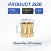 PATIKIL 40 Pcs Threaded Inserts Heat Set, 1/4"-20x8x8mm Female Brass