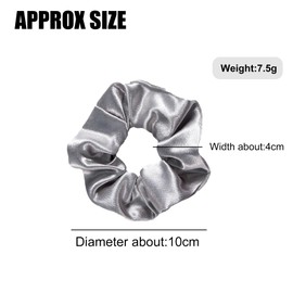 6Pcs Silk Hair Scrunchies for Women, Silk Hair Scrunchies for Frizz Prevention, Soft and Silky Hair Ties Hair Accessories for Women Girls, Elastic ponytail Holders (Grey)