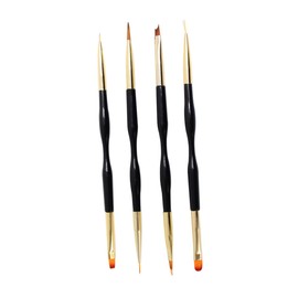 Mikinona 4pcs Nail Art Brush Set Double-ended Drawing Liner Brush Manicure Tools Professional Nail Art Pens Set