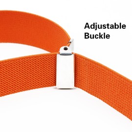 Alizeal Men's 4 Clips X-Back Solid Suspenders Pre Tied Bow Tie Set Elastic Adjustable Braces, Orange