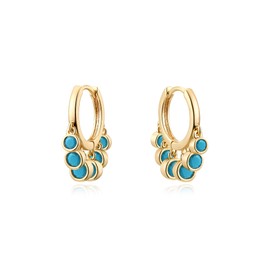 Fettero Women's Hoop Earrings, Swaying, Cubic Zirconia, 14 K Gold Coating, Metal Allergy Safe, Hinged, Endless, Ring Earrings, Elegant, Popular, Set for Both Ears, 77 Different Options, Sterling Silver
