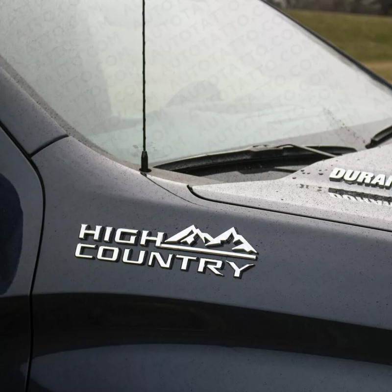 2Pcs High Country Emblems Side Door Letter Logo Car Badge