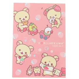 Rilakkuma [Die Cut Sticker] Character Sticker / Korilakkuma Strawberry Chinichi San-X