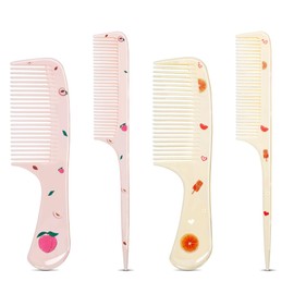 MEGAVOW Set of 4 Hair Brushes for Girls, Cute Comb Set for Wet, Dry Hair, Small Detangler Brush, Hairdressing Comb Gift