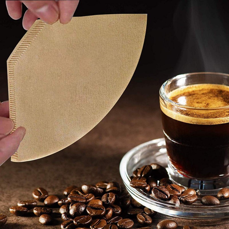 100Pcs 103 Coffee Filter Paper Disposable Natural Unbleached Original Wooden