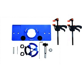 Kipokalor 35MM Concealed Hinge Jig,Blue Hinge Drilling Tool Set,Suitable for Face Frame Cabinet Cupboard Door Hinges, DIY Tools Come with Installation Come with Location (Blue)